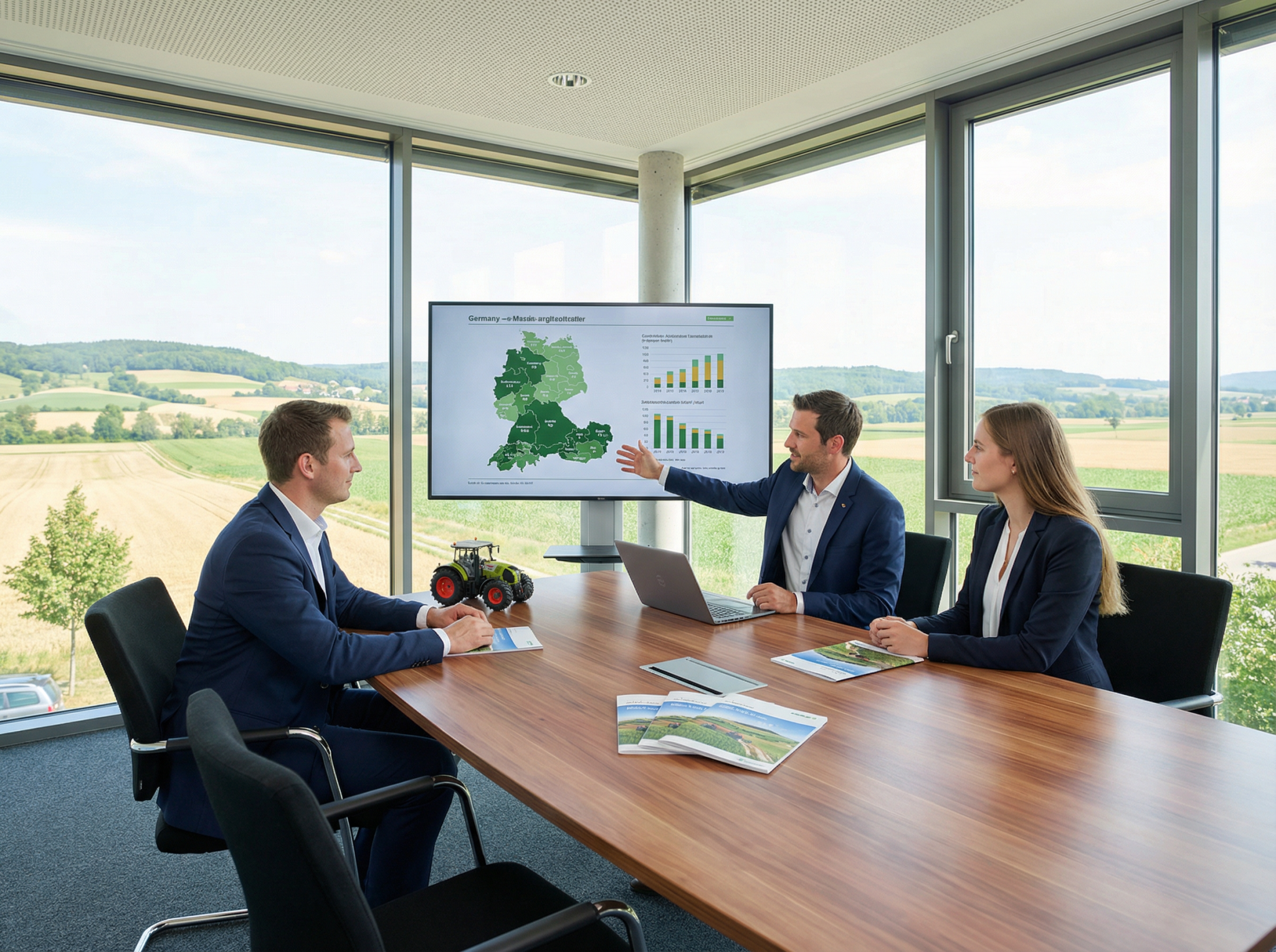 Réunion d’équipe et collaboration agricole sur le terrain